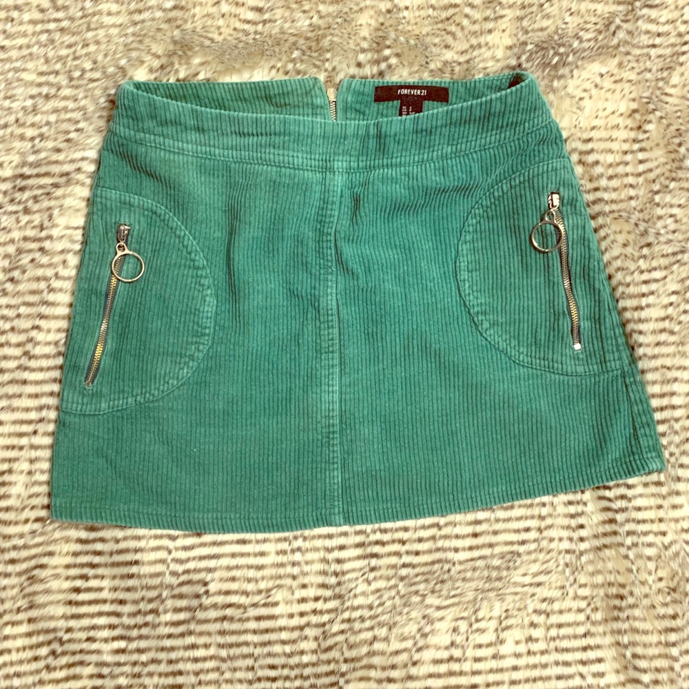 Green Velvet mini-skirt